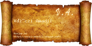 Váczi Amadil névjegykártya
